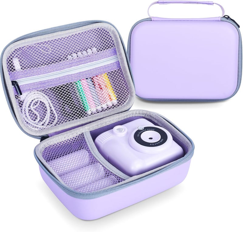 Phetium Instant Print Camera Case Compatible with ESOXOFFORE/Cimizi/DUDUDRAGON/HiMont/Goopow/Dylanto Instant Cameras for Kids, Storage Organizer Bag for Refill Print Paper Rolls (Box Only)-Purple - Image 1